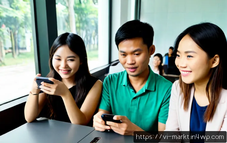 Home 17 바이럴 마케팅의 심리적 효과 연구 - Photorealistic behavioral marketing research scene in a modern Hanoi university media lab, Vietnames...